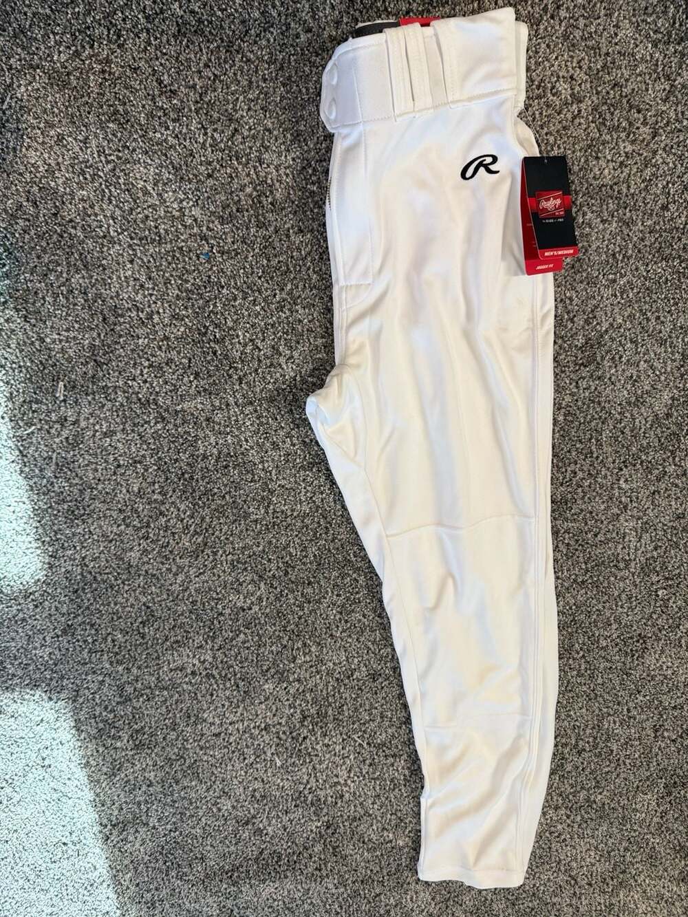 Rawlings Launch Series Pro-Dri Adult Baseball Jogger Fit Pants White Medium New